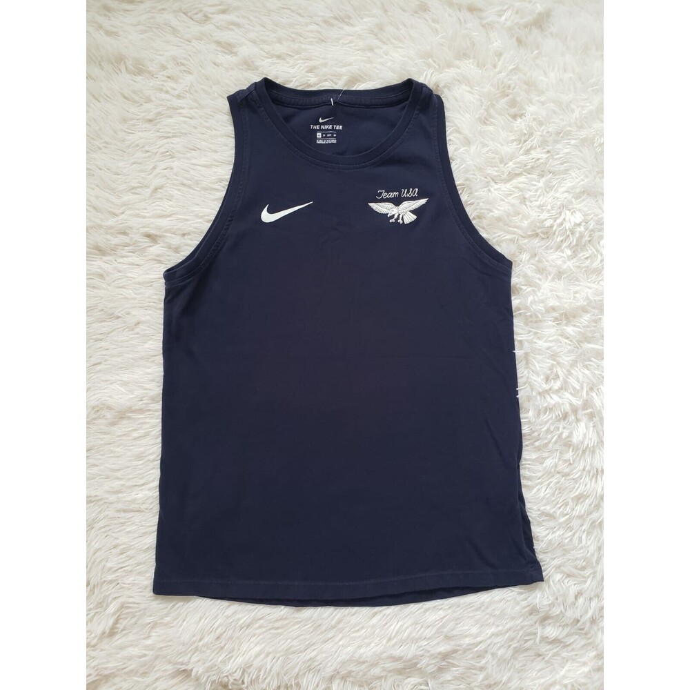 Nike Usa Team Olympics Tokio Japan Tank Top Navy Eagle Graphic Organic Cotton XS